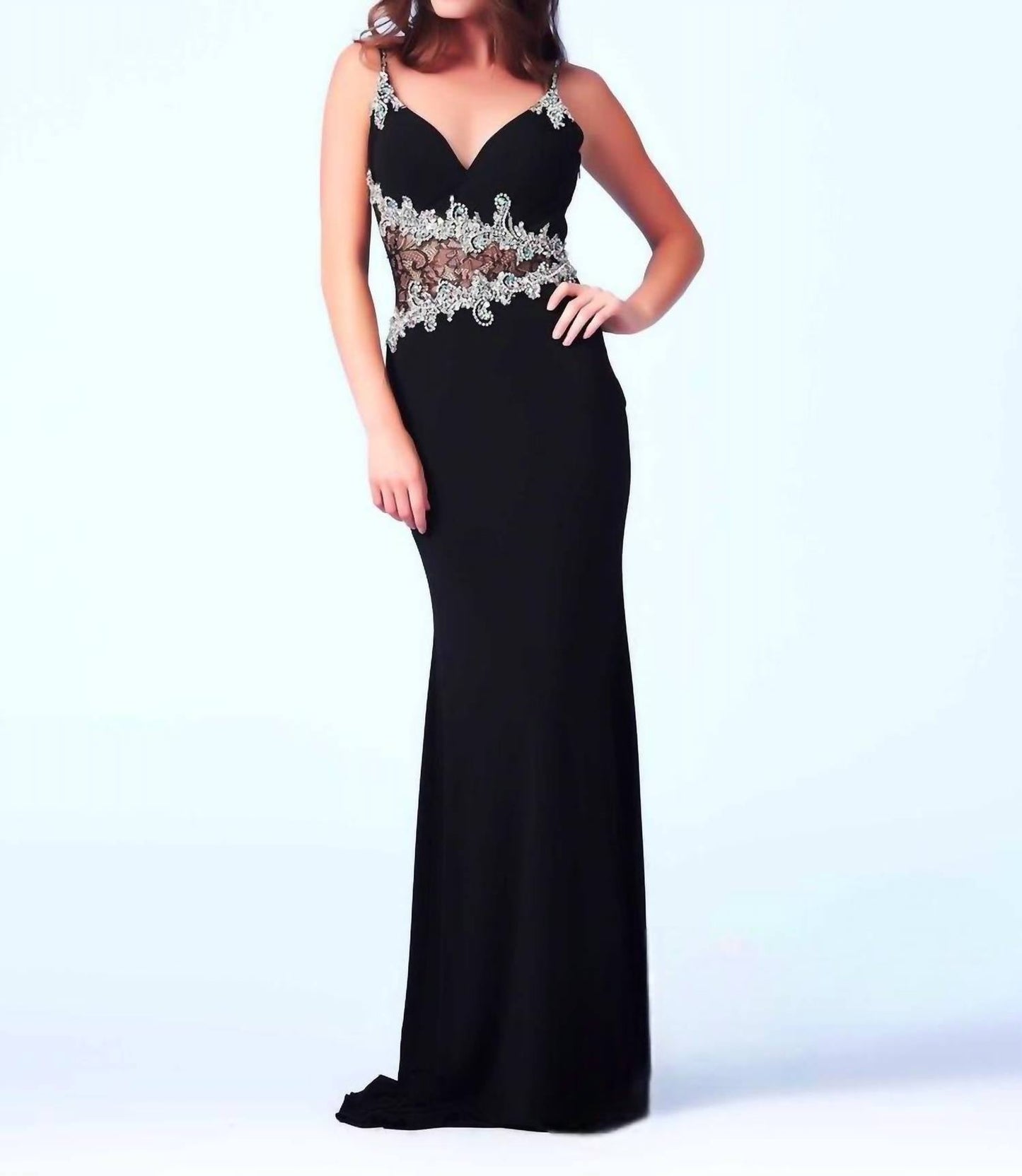 Mac Duggal - Beaded Illusion Gown
