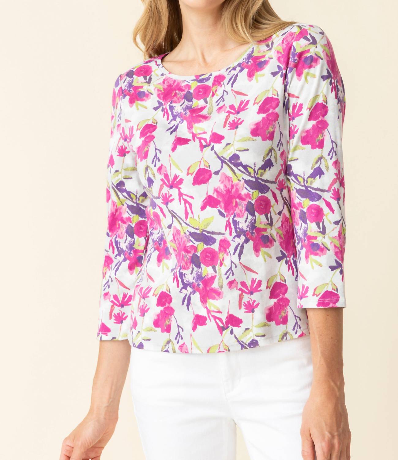 Habitat - Cozy Rib Floral Everyday Top