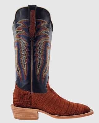 R Watson Boots - Men's Cognac Sueded Nile Crocodile Exotic Boots