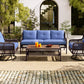 GO 4 Pieces Patio Furniture Set with Swivel Chairs Outdoor Wicker Sofas
