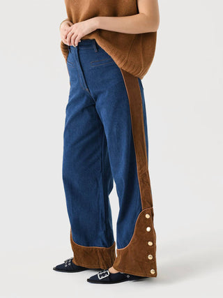 Farm Rio - Western denim wide low waisted pants