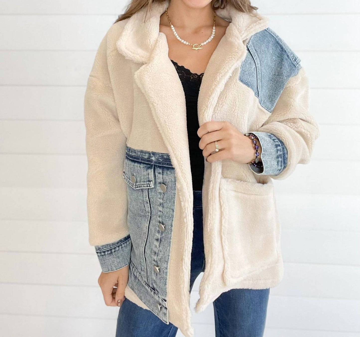 Ellison - Mixed Media Sherpa Denim Jacket