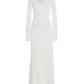 Matthew Bruch - Striped Mesh Handkerchief Midi Dress