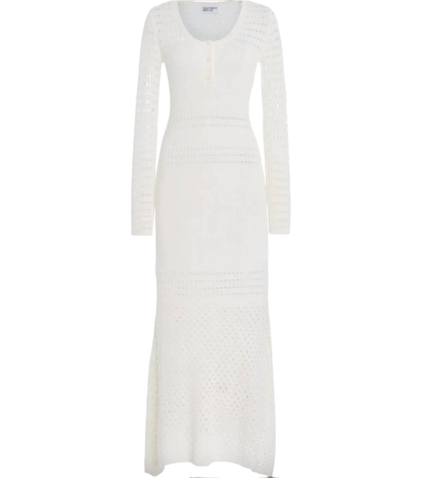 Matthew Bruch - Striped Mesh Handkerchief Midi Dress