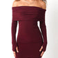 Hallelu - Off Shoulder Long Sleeve Mini Dress