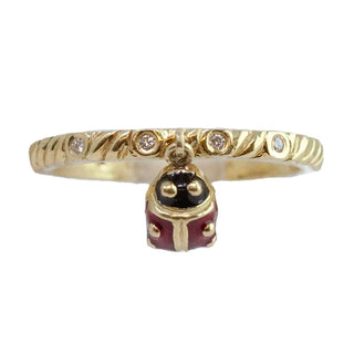 Hidalgo - Women's Lady Bug Dangle Ring