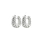 Artizan Joyeria - Women's Leaf Crystal Huggie Hoop Earrings