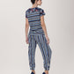 Leota Women's Poolside Stripe Tuxedo Jogger Pant Blue