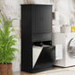 Modern Bathroom Storage Cabinet with Two Laundry Baskets, One Drawer, Adjustable Shelf