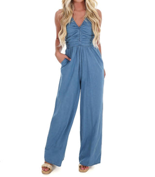 Day + Moon - Take Time Off Halter Jumpsuit