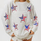 Trendsi - BiBi American Flag Sequin Star Sweatshirt