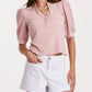 Another Love - Tanner Mixed Media Puff Elbow Henley Tee