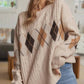 Adora - Diamond Pattern Cable Knit Sweater