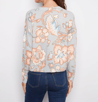 Charlie B - Crew Neck Printed Long Sleeve Sweater