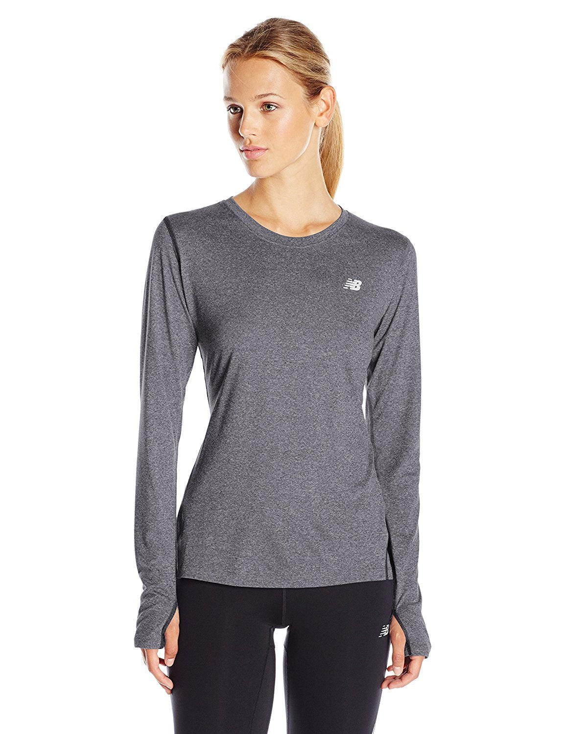 New Balance Women's Heathered Long sleeve Black Size Small