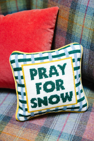 Furbish Studio - Pray For Snow Needlepoint Pillow