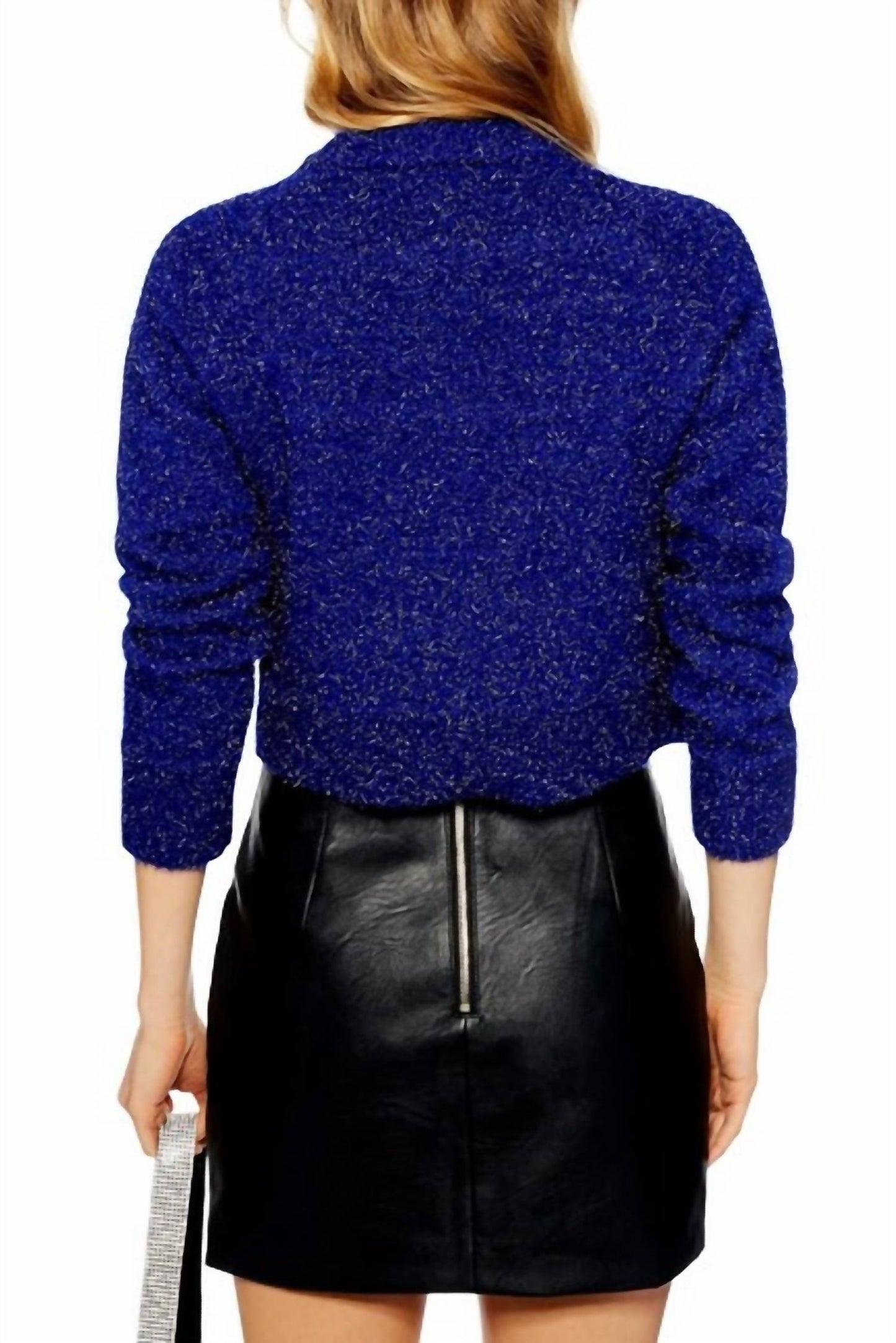 Topshop - Fuzzy Knit Cropped Sweater