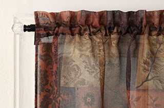Eden Pair of Swag Valances Textured Rod Pocket Sheer Curtain Size 56 in. W X 36 in. L