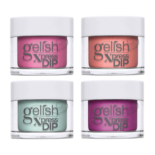 Gelish Mini Xpress Dip Neon Collection 9 G ColorFusion Nail Powder Jar, 4 Pack