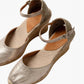 Penelope Chilvers - Women's High Mary Jane Metallic Leather Espadrilles
