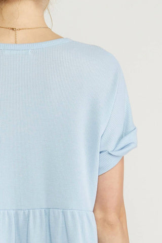 Entro - Waffle Knit Babydoll Top
