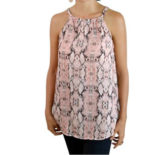 143 Story - Python Halter Tie Back Blouse