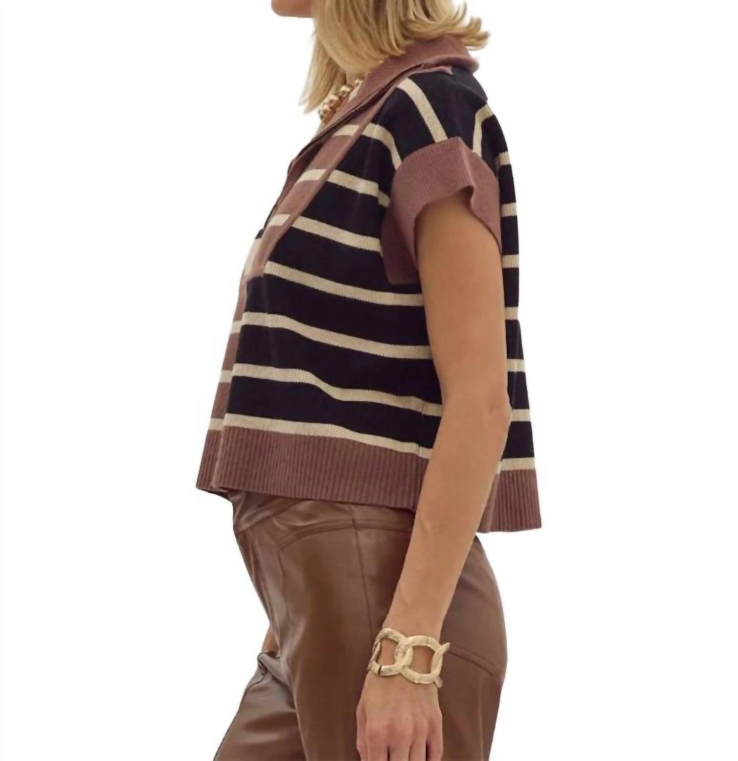 Entro - Colorblock Cropped Vest