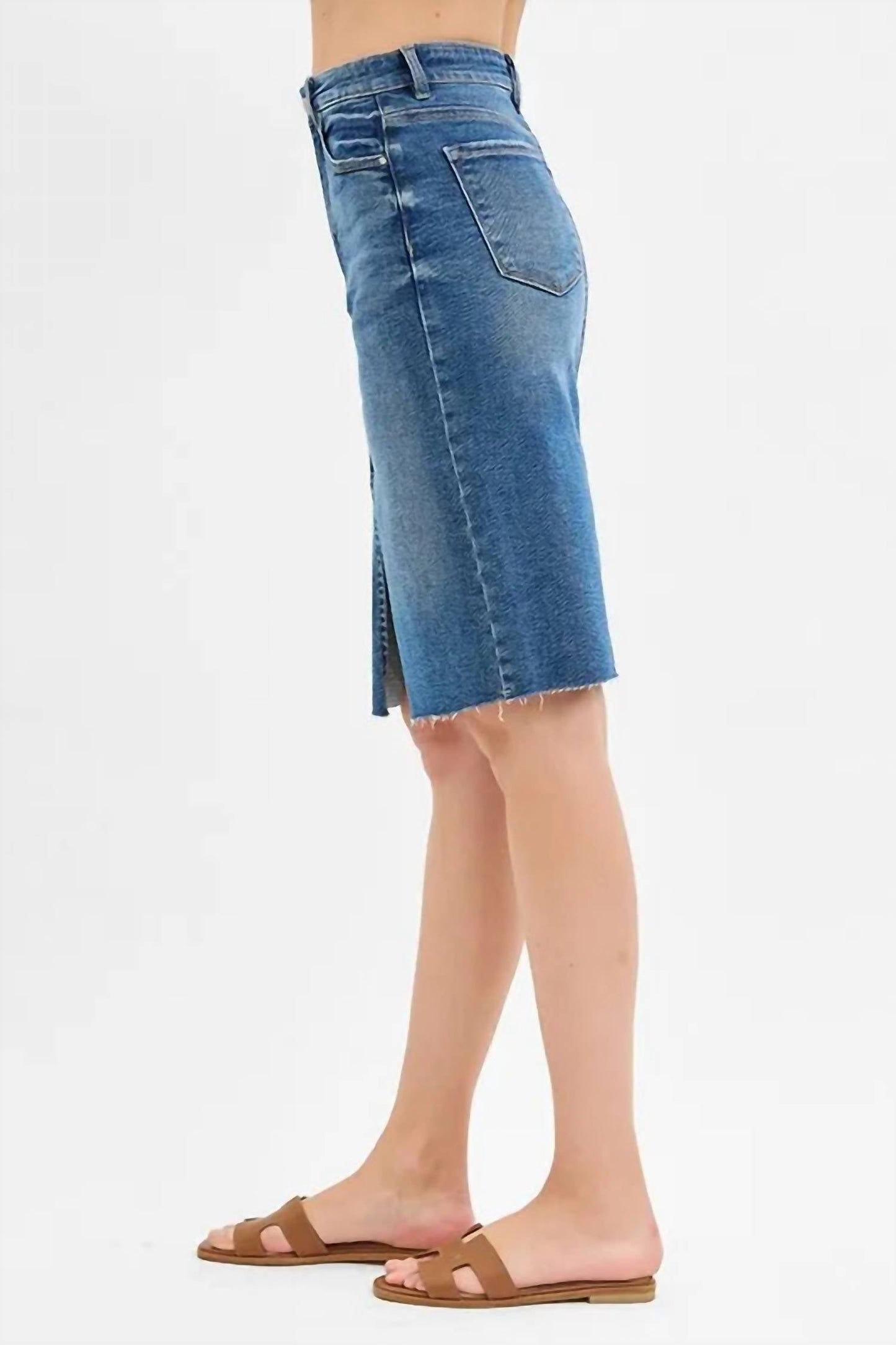 Trendsi - Risen Full Size High Rise Front Slit Pencil Skirts Plus Size