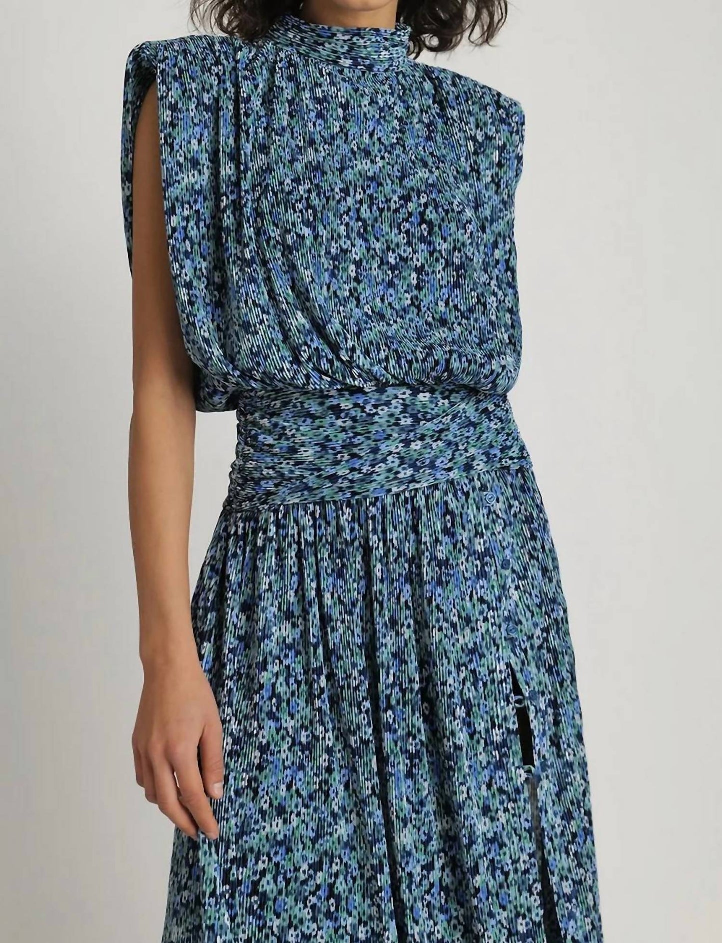 Sabina Musayev - Solange Flora Pleated Maxi Dress