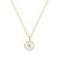 Eklexic - Women's Mother Of Pearl Pendant With Cubic Zirconia Center Stone Necklace