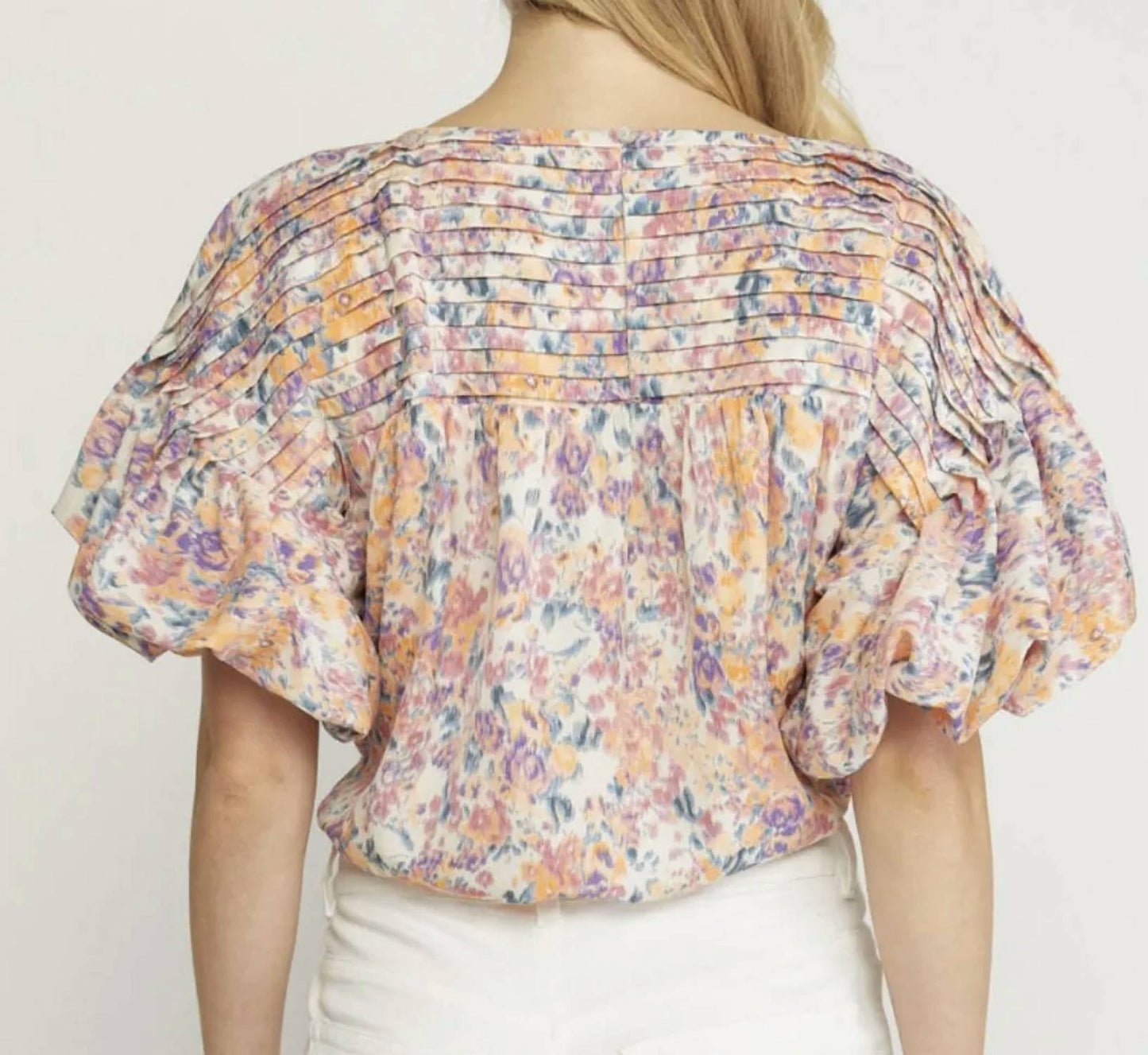 Entro - Floral Pleated Bodysuit