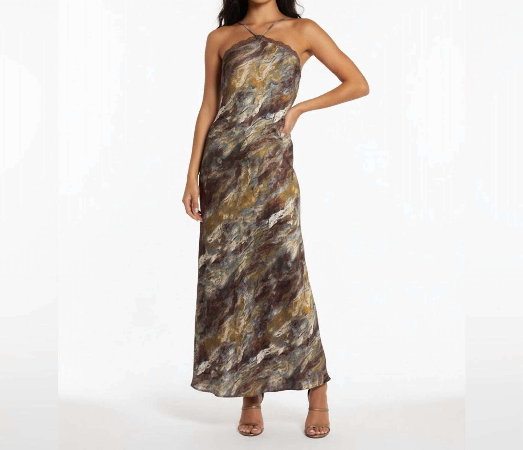 1.State - Chic Strapless Earth Tone Maxi Dress