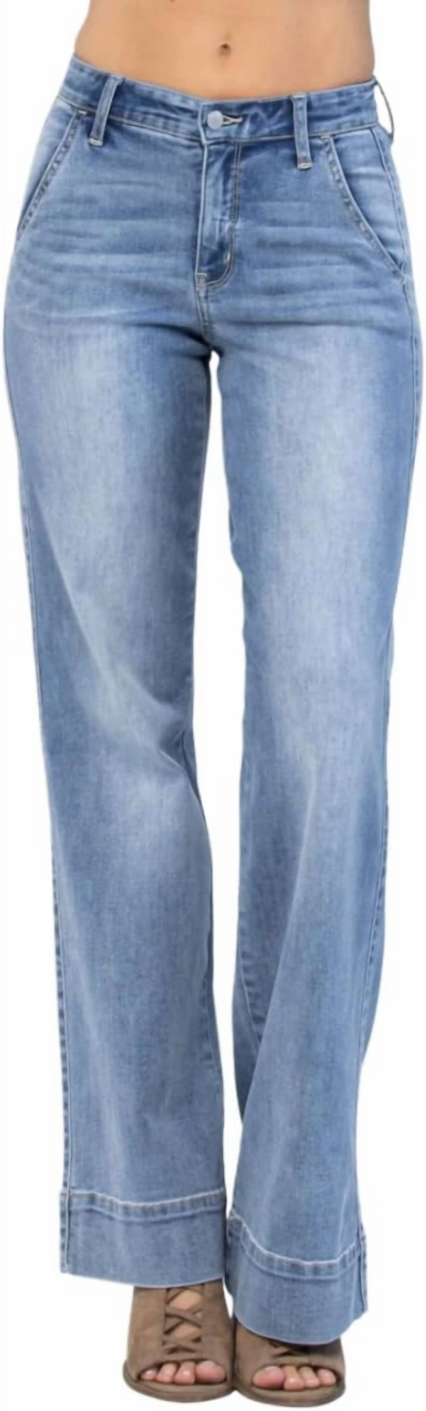 Judy Blue - Mid Rise Wide Leg Jeans
