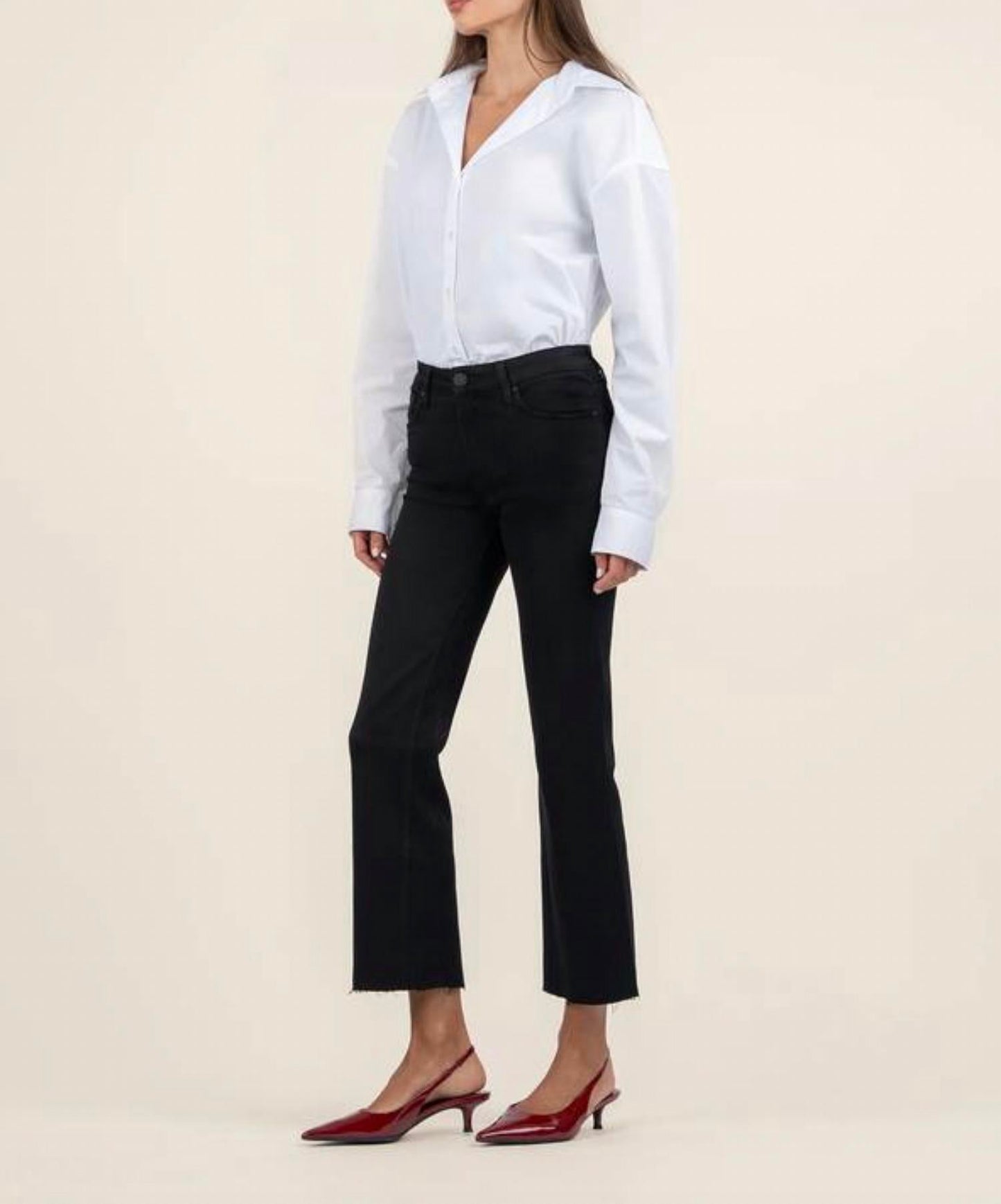 Kut From The Kloth - KELSEY ANKLE FLARE-INSET LEG JEANS