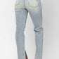 Judy Blue - High Waist Destroyed & Inseam Slit Straight Denim Jeans