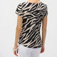 Joseph Ribkoff - Animal Print Keyhole Short Sleeve Top