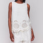 Charlie B - Linen Sleeveless Eyelet Embroidered Top