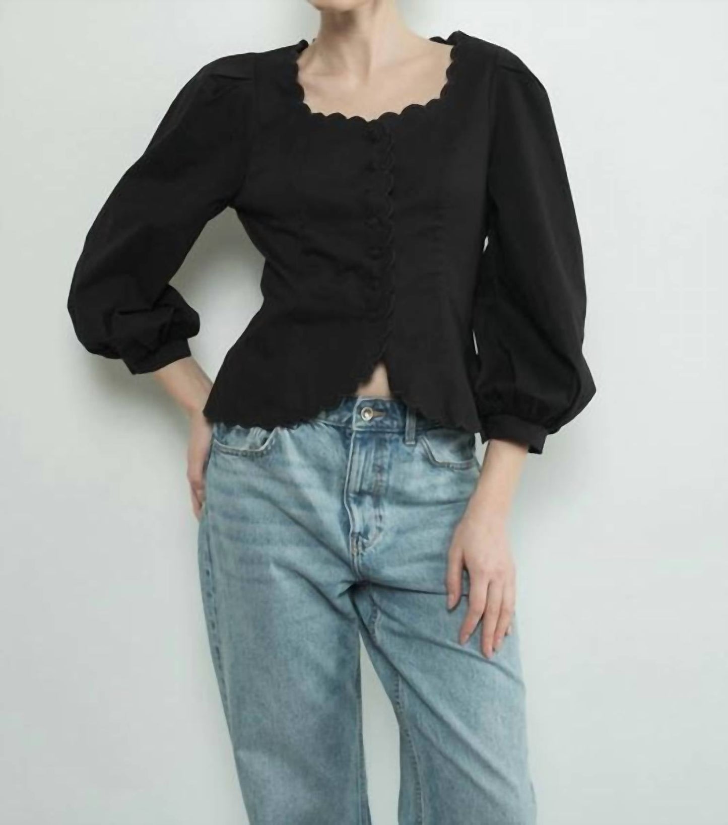 Aaron & Amber - Scallop Edge Blouse