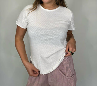 Free People - Be My Baby Pointelle Short Sleeve Top