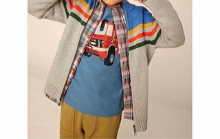 Tea Collection - Striped Traveler Zip Sweater