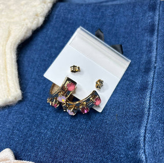 Violet & Brooks - Women's Camille Crystal Thick Hoop Earrings