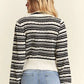 Trendsi - Adora Bow Tie Stripe Sweater Top