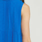 Entro - Collared Sleeveless Tiered Tunic Top