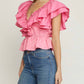 Entro - Ruffled Peplum Top