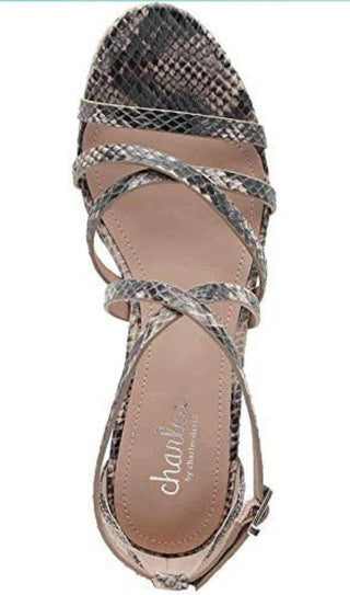 Charles By Charles David Women's Designer Heels Strappy Espadrille Faux Leather Wedge Sandals Brown Size 6.5