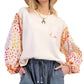 Easel - Printed Sleeve Cotton Jersey Top