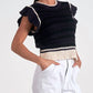 Elan - Cap Sleeve Crewneck Sweater