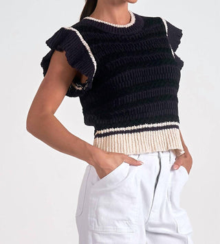 Elan - Cap Sleeve Crewneck Sweater