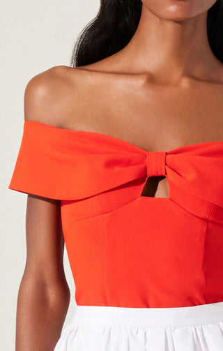 Astr - Telayna Off Shoulder Bow Top