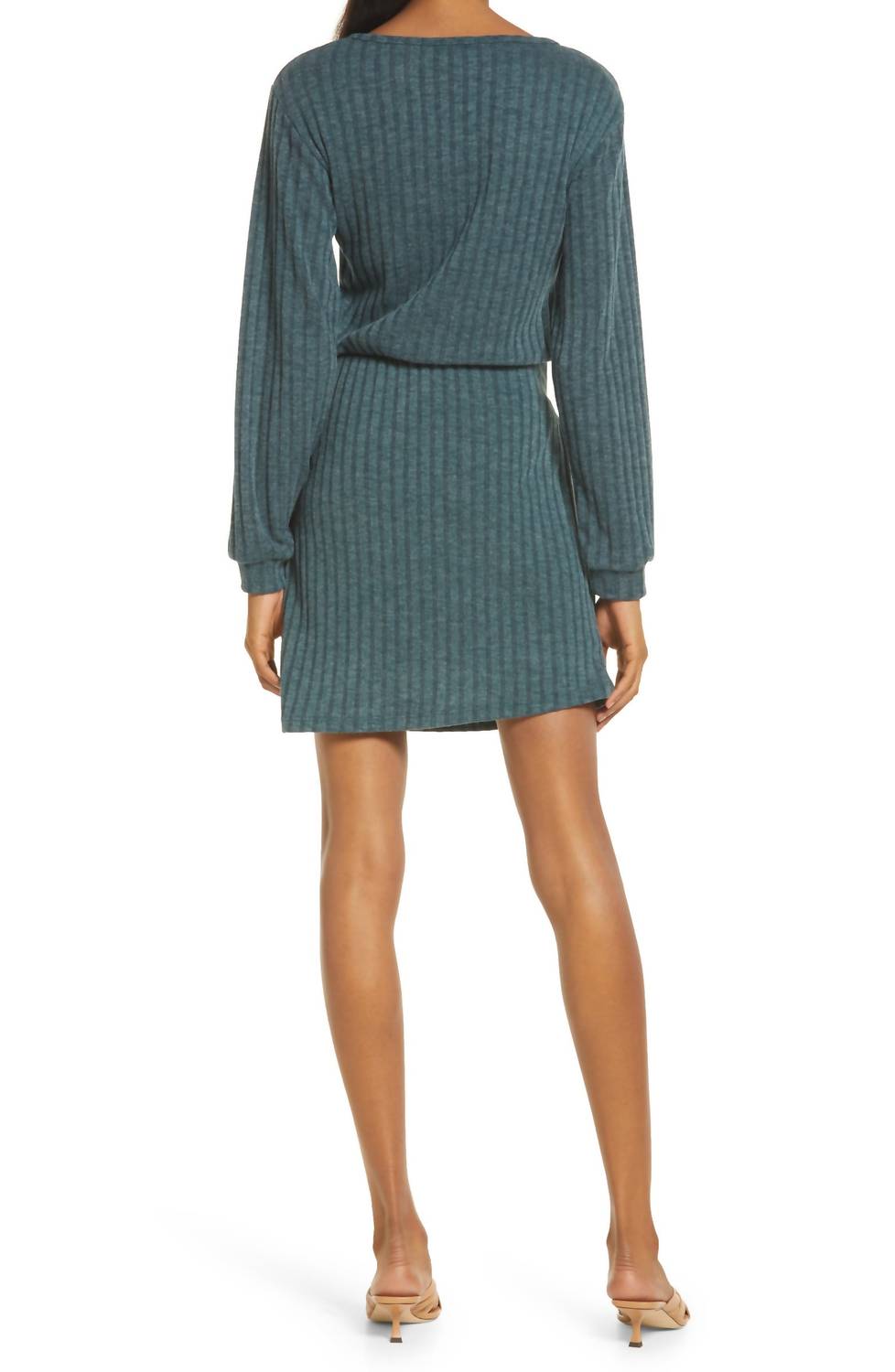 Fraiche By J - Tie Front Long Sleeve Dress